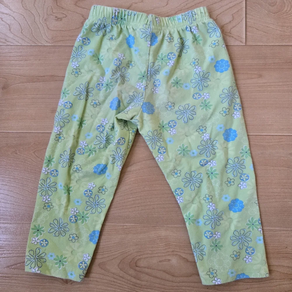 Vintage 1990s Y2K OshKosh B'Gosh lime green floral pants